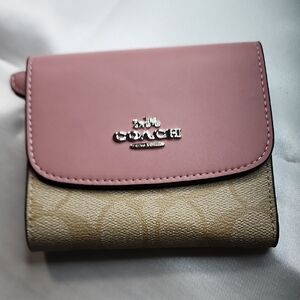 Coach Pink and Tan Women's Wallet
